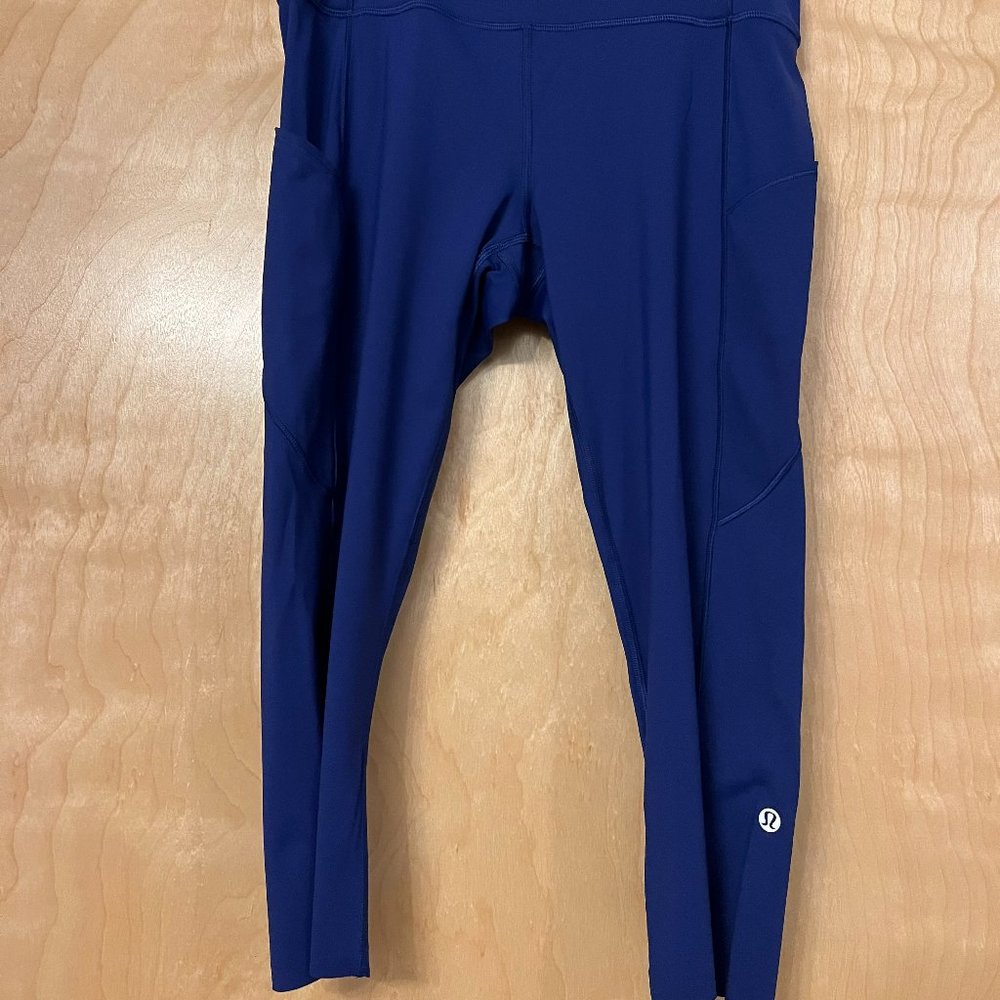 Lululemon Fast and Free Crop 19" Capris. Royal Blue, Size 10. Like New!